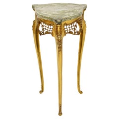 Antique Italian Brass & Marble Side Table