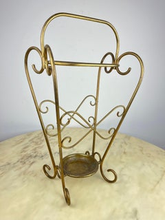 Antique Italian Brass Umbrella Stand, 1950s