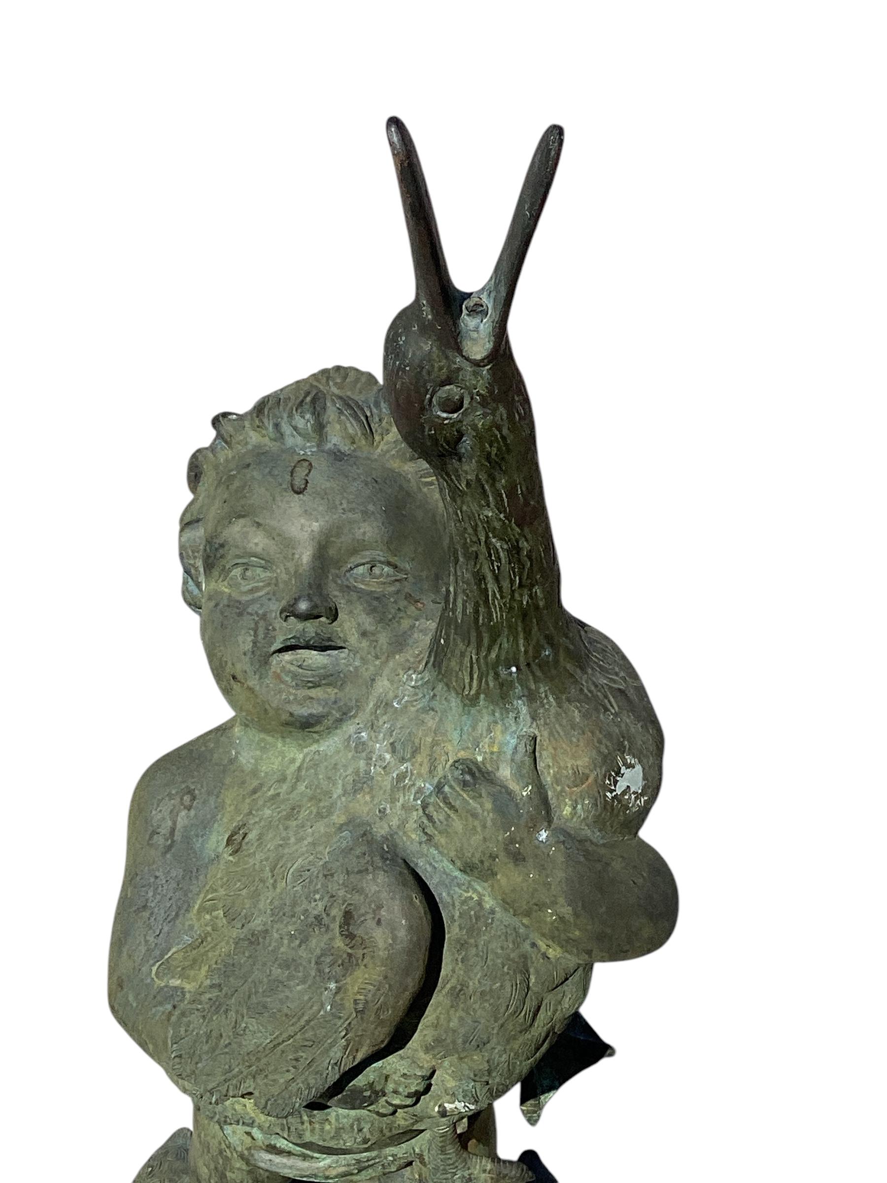 Bronzo Fontana antica in bronzo italiano in vendita
