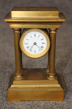 Antique Italian Bronze Ormolu Neoclassical Style Desk Clock
