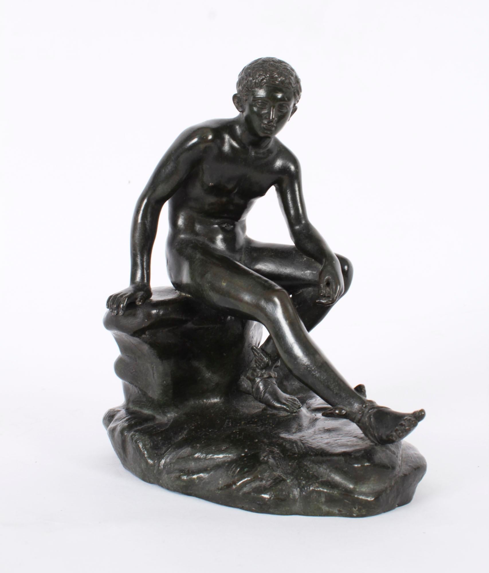 Sculpture italienne ancienne en bronze Herme Naples Italie 19ème siècle en vente 6
