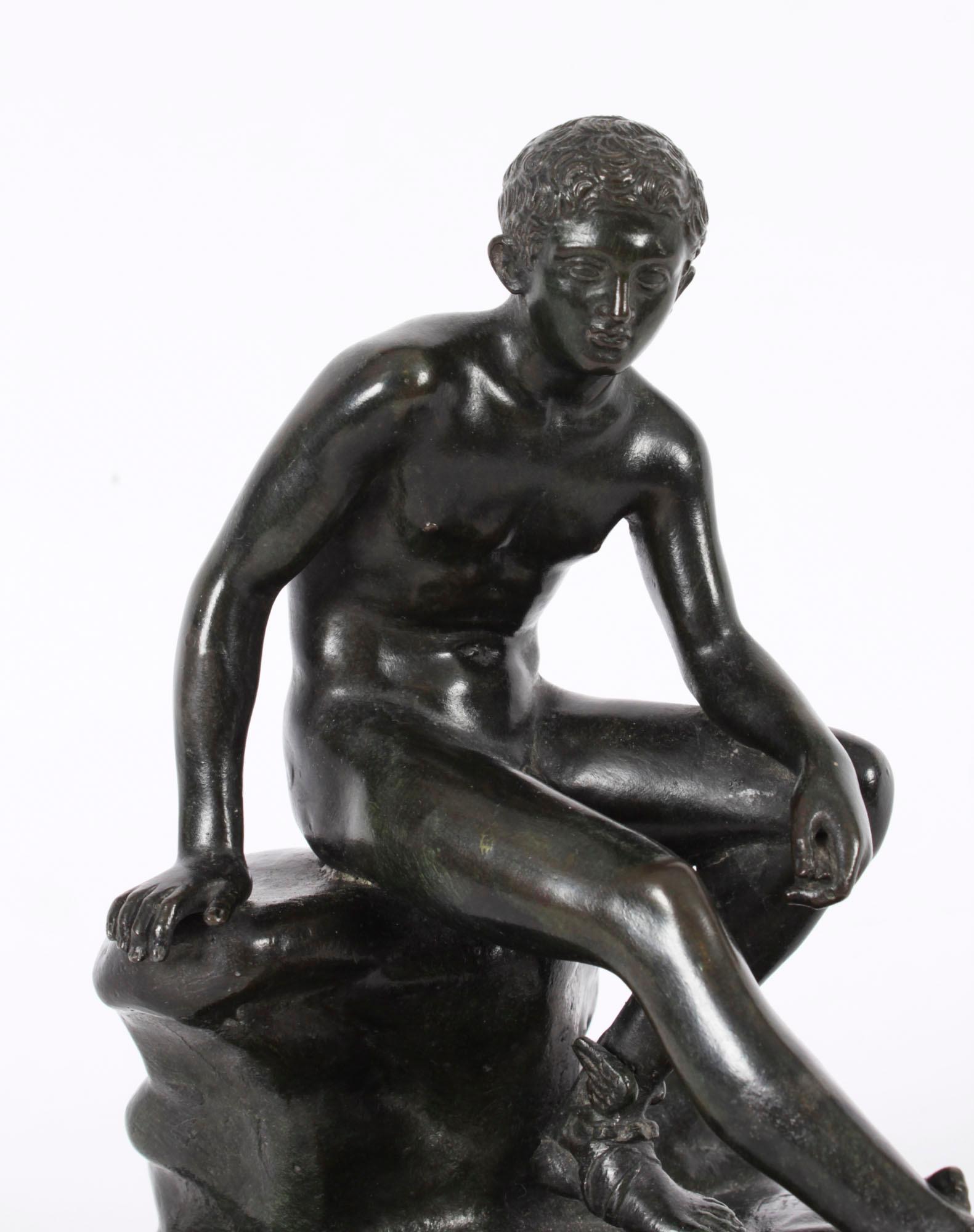 Sculpture italienne ancienne en bronze Herme Naples Italie 19ème siècle en vente 7