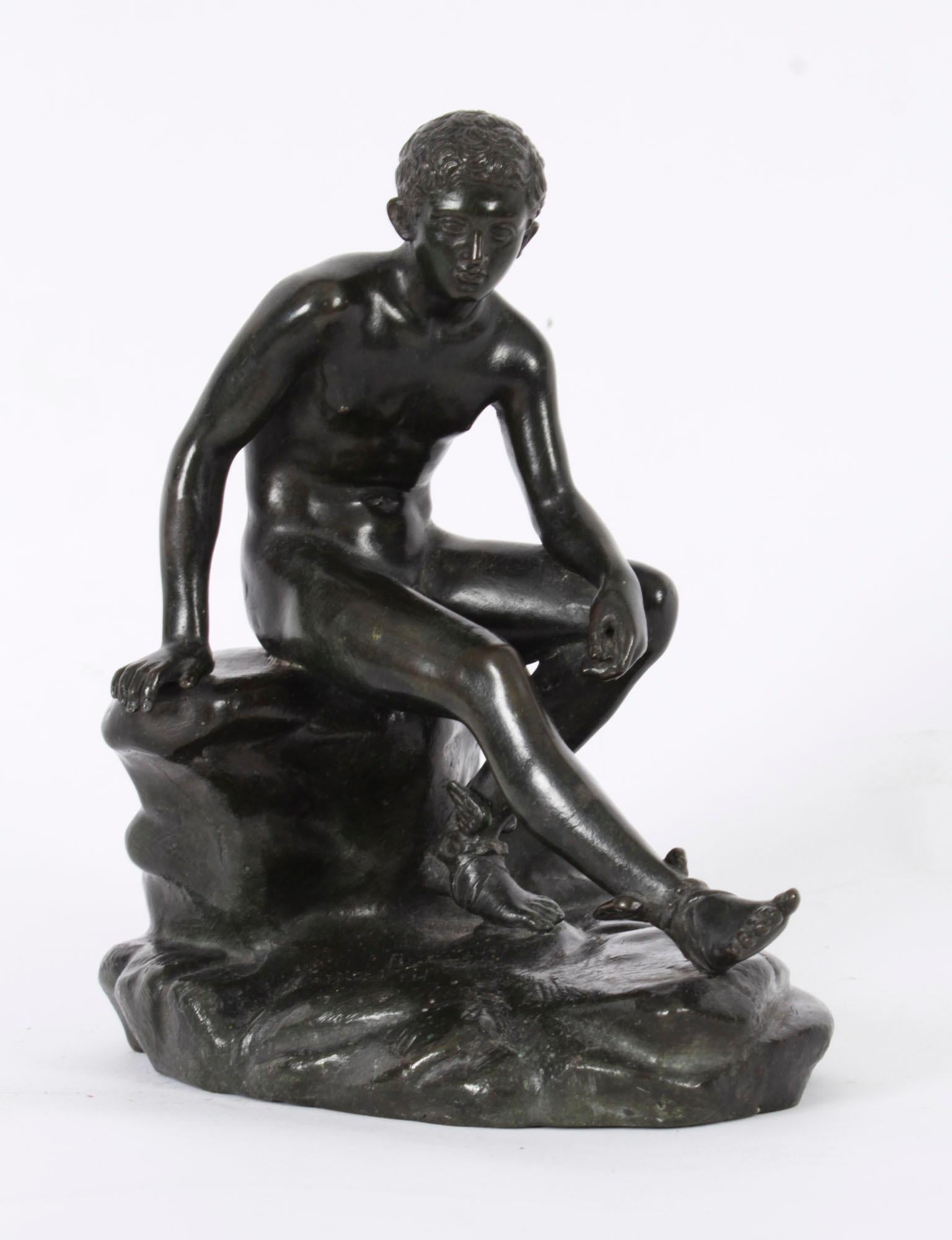 Sculpture italienne ancienne en bronze Herme Naples Italie 19ème siècle en vente 10