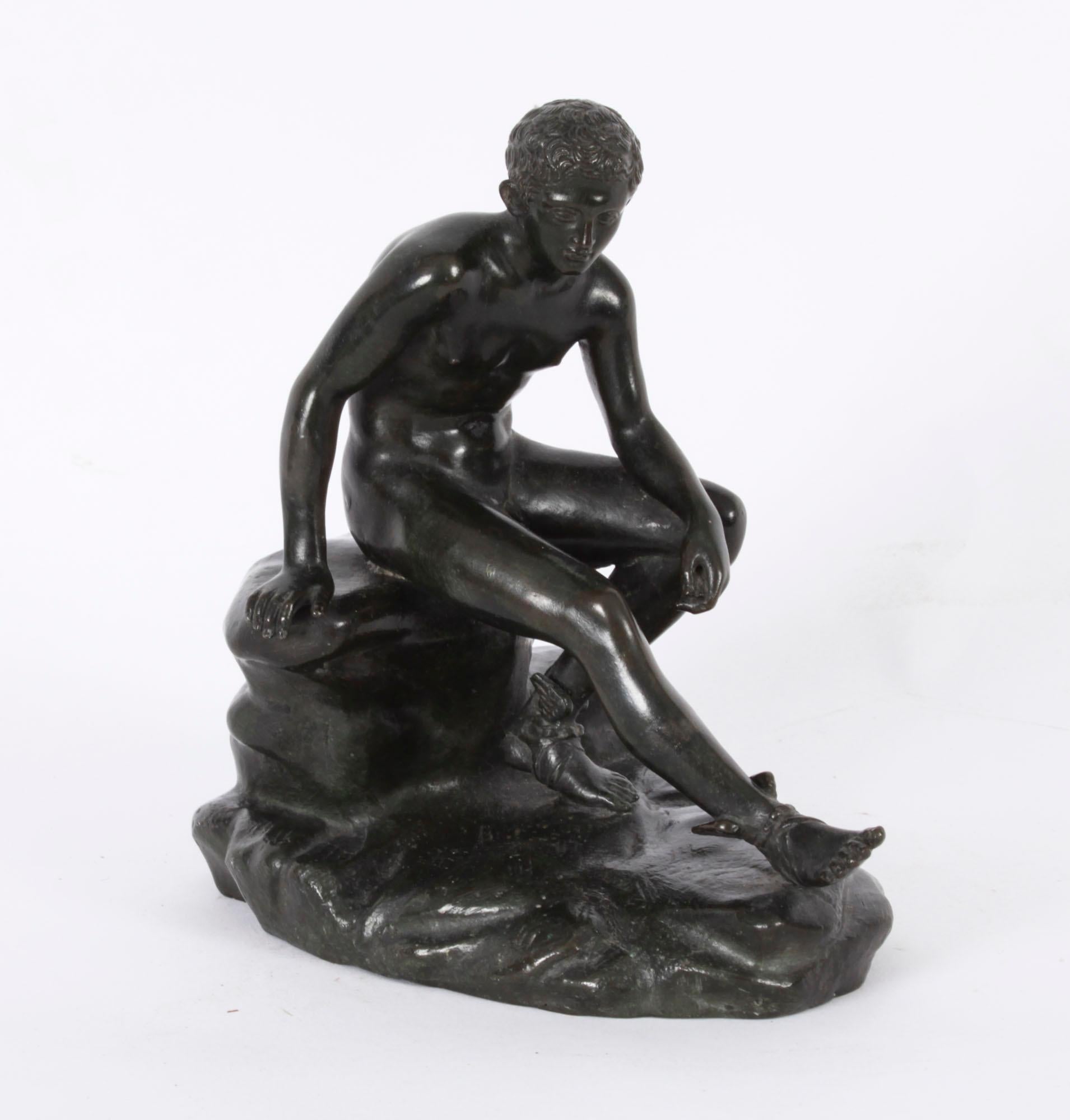 Antique Italian Bronze Sculpture Herme Naples Italy 19thC In Good Condition For Sale In London, GB