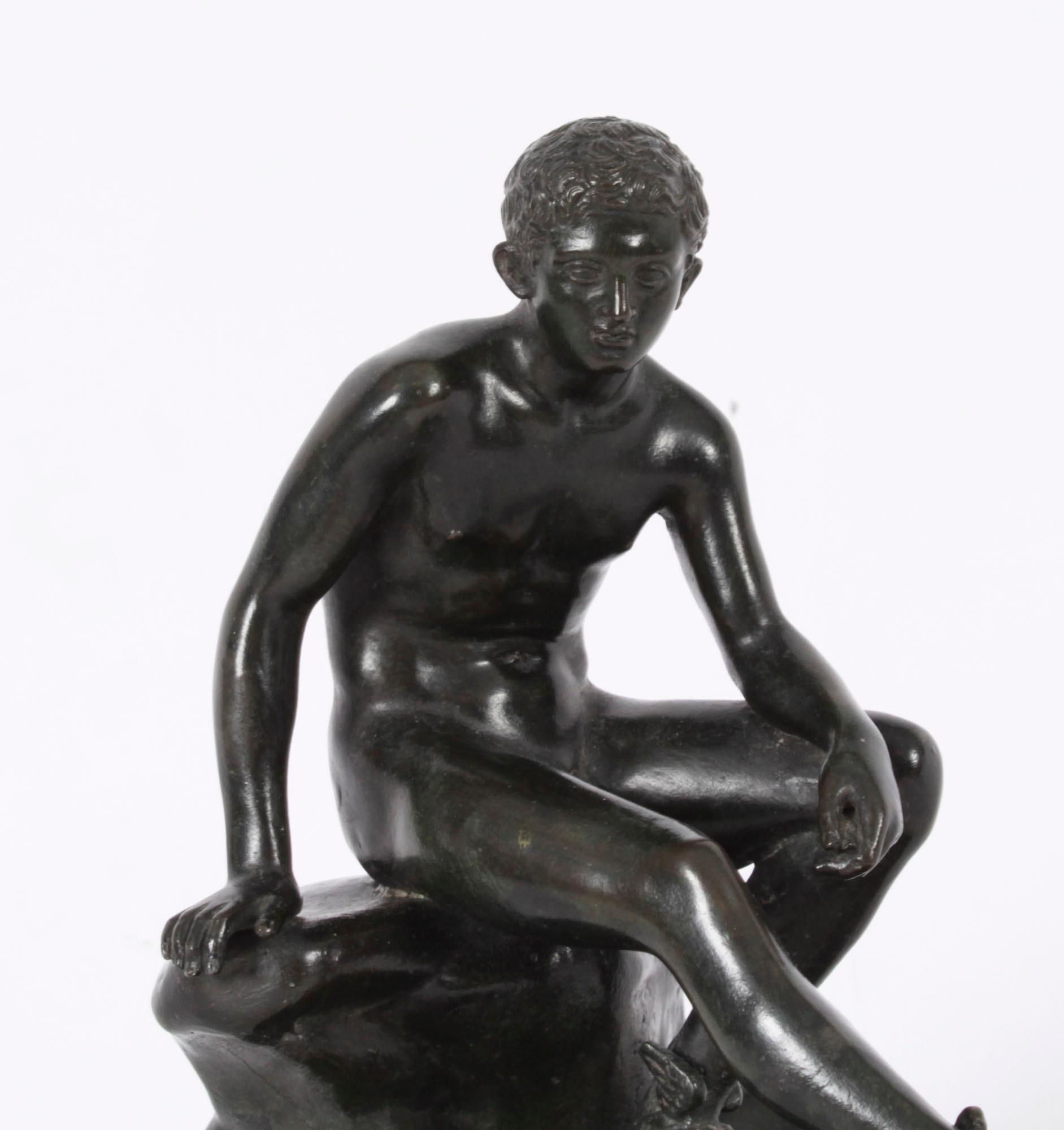 Fin du XIXe siècle Sculpture italienne ancienne en bronze Herme Naples Italie 19ème siècle en vente