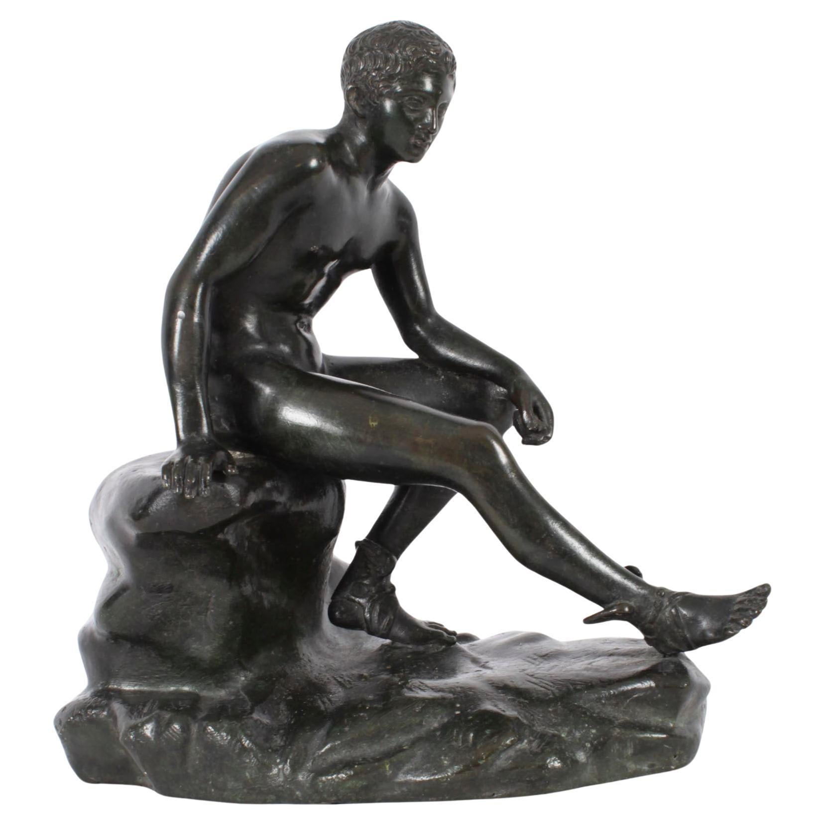 Antique Italian Bronze Sculpture Herme Naples Italy 19thC For Sale