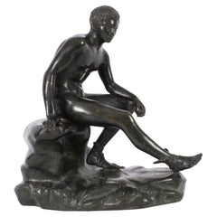 Vintage Italian Bronze Sculpture Herme Naples Italy 19thC