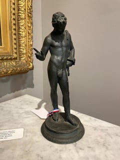 Antike italienische Bronze-Skulptur Narziss