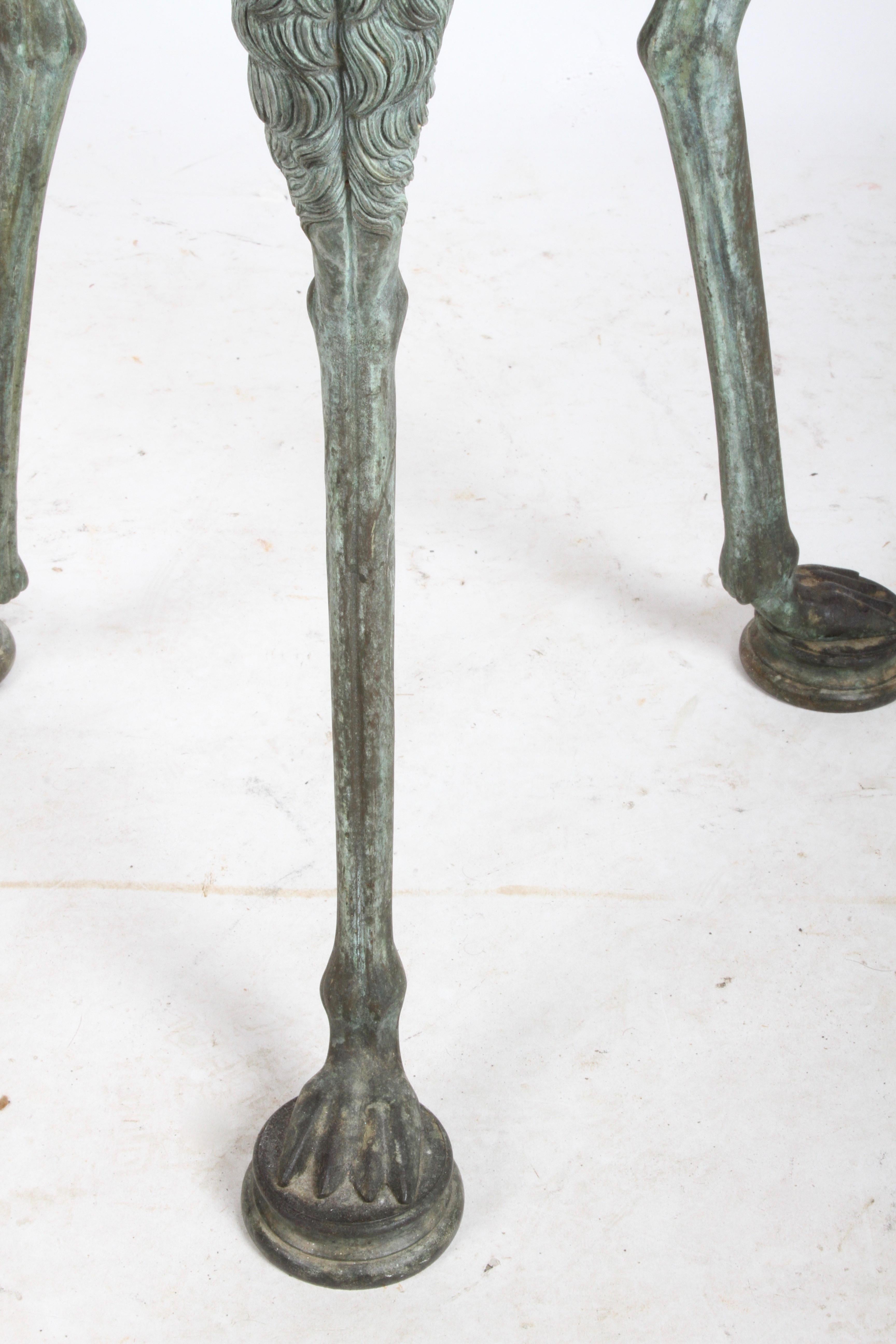 Antique Italian Bronze Tripod with Satyrs, Pan Figures Jardinière, Grand Tour 3