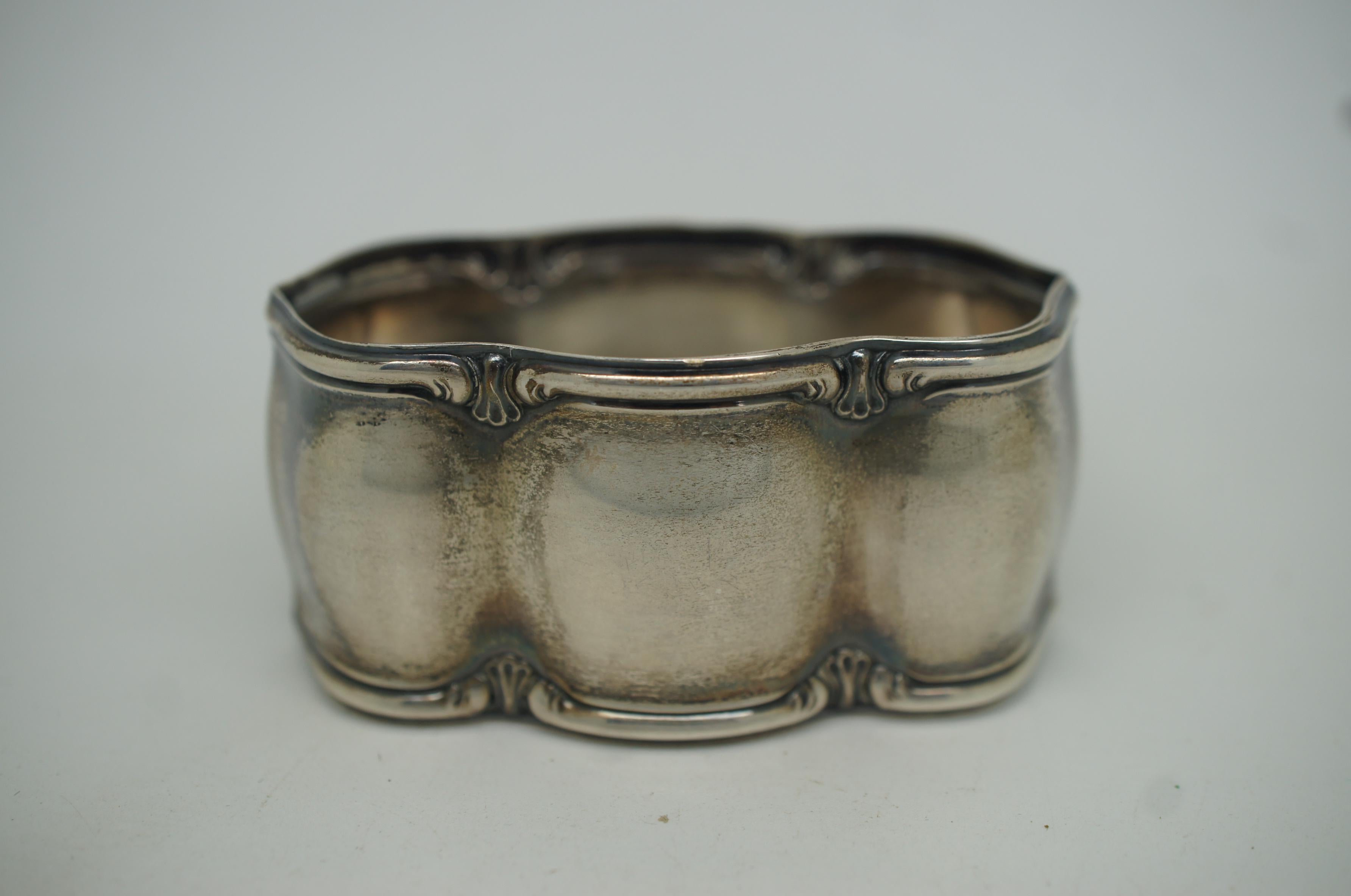 Antique Italian Buccellati Sterling Silver 925 Napkin Ring Monogram D 25g In Good Condition In Dayton, OH