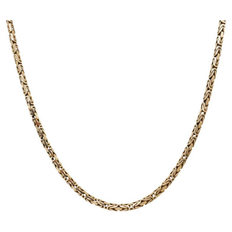 A great antique Byzantine chain necklace made of 14k yellow gold. Stamped with a hallmark for 14k gold and a country of origin (Italy).
Measurements: 21