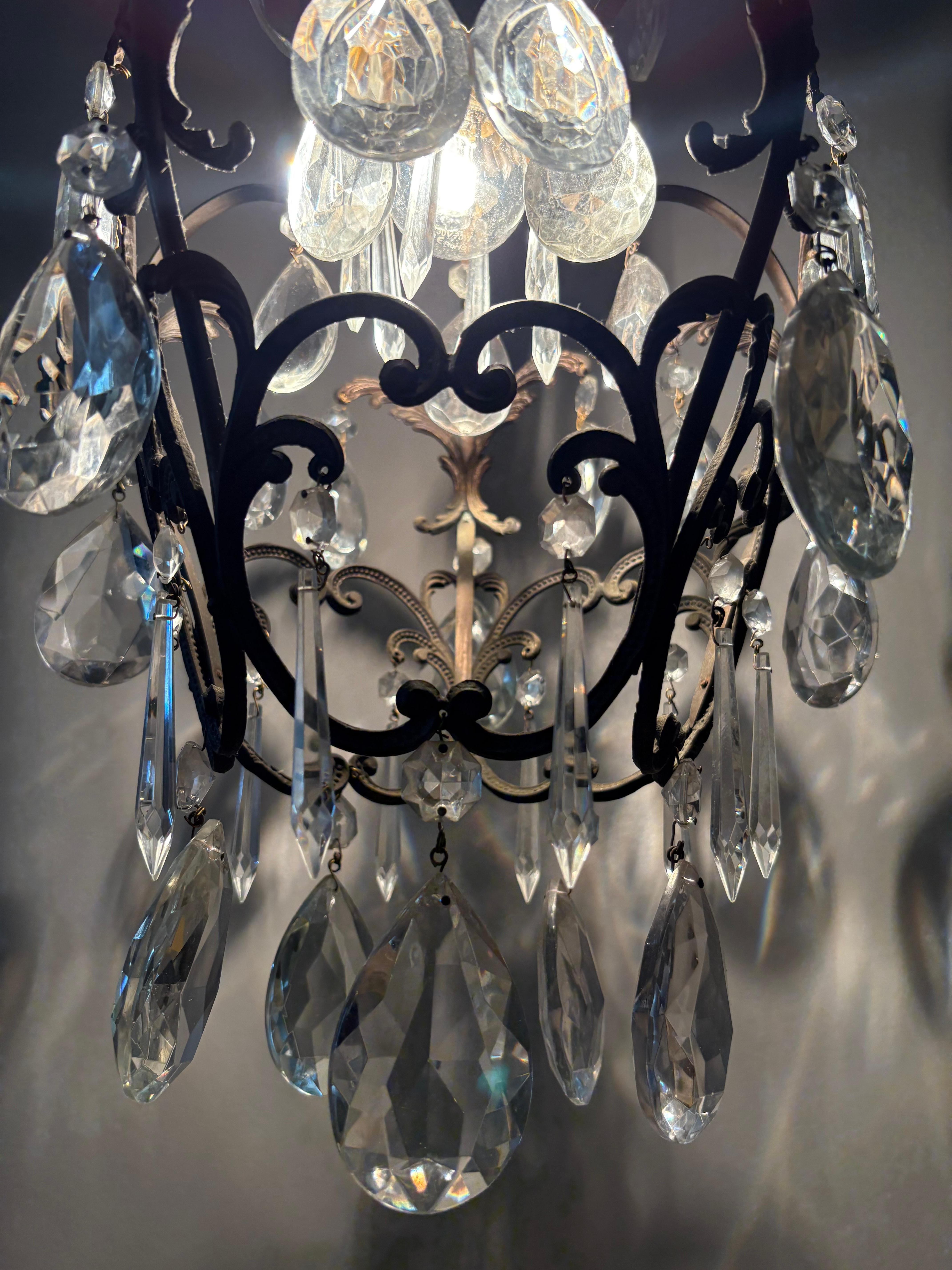 Lustre italien ancien à cage en vente 2