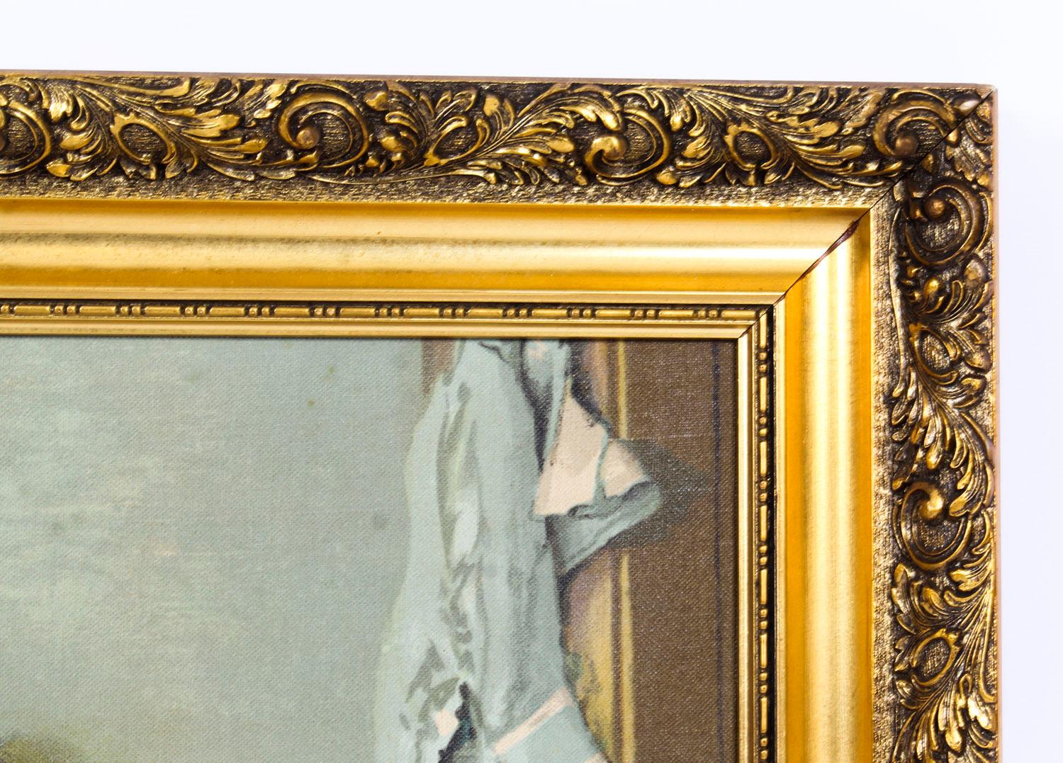 Antique Italian Canvas Print the Mouse Signed A Borsari, 1920s In Good Condition In London, GB