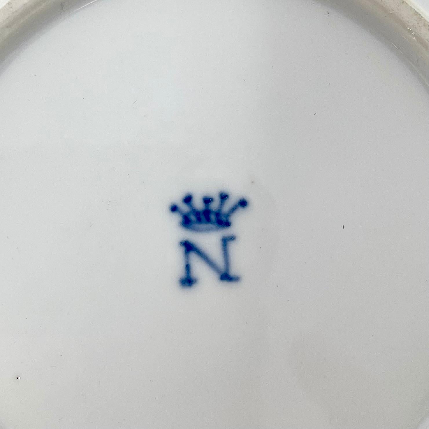 Antique Italian Capo di Monte Porcelain Cup and Saucer, Circa 1870s-1880s 2