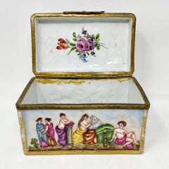 Antique Italian Capo di Monte Porcelain Jewel Box, Circa 1890's.