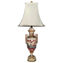 Lampe italienne ancienne en porcelaine Capo di Monte, vers 1890