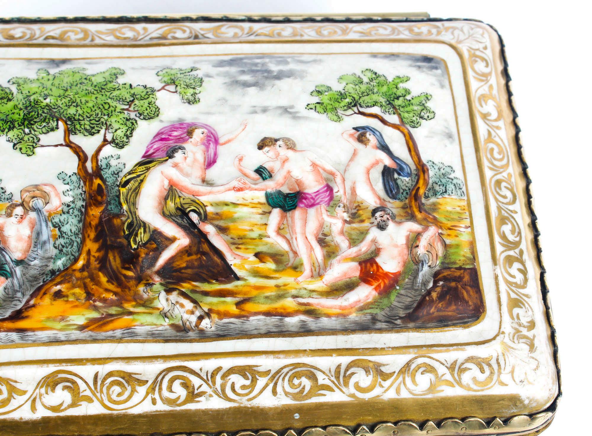 Antique Italian Capodimonte Large Porcelain Table Casket, 19th Century 1