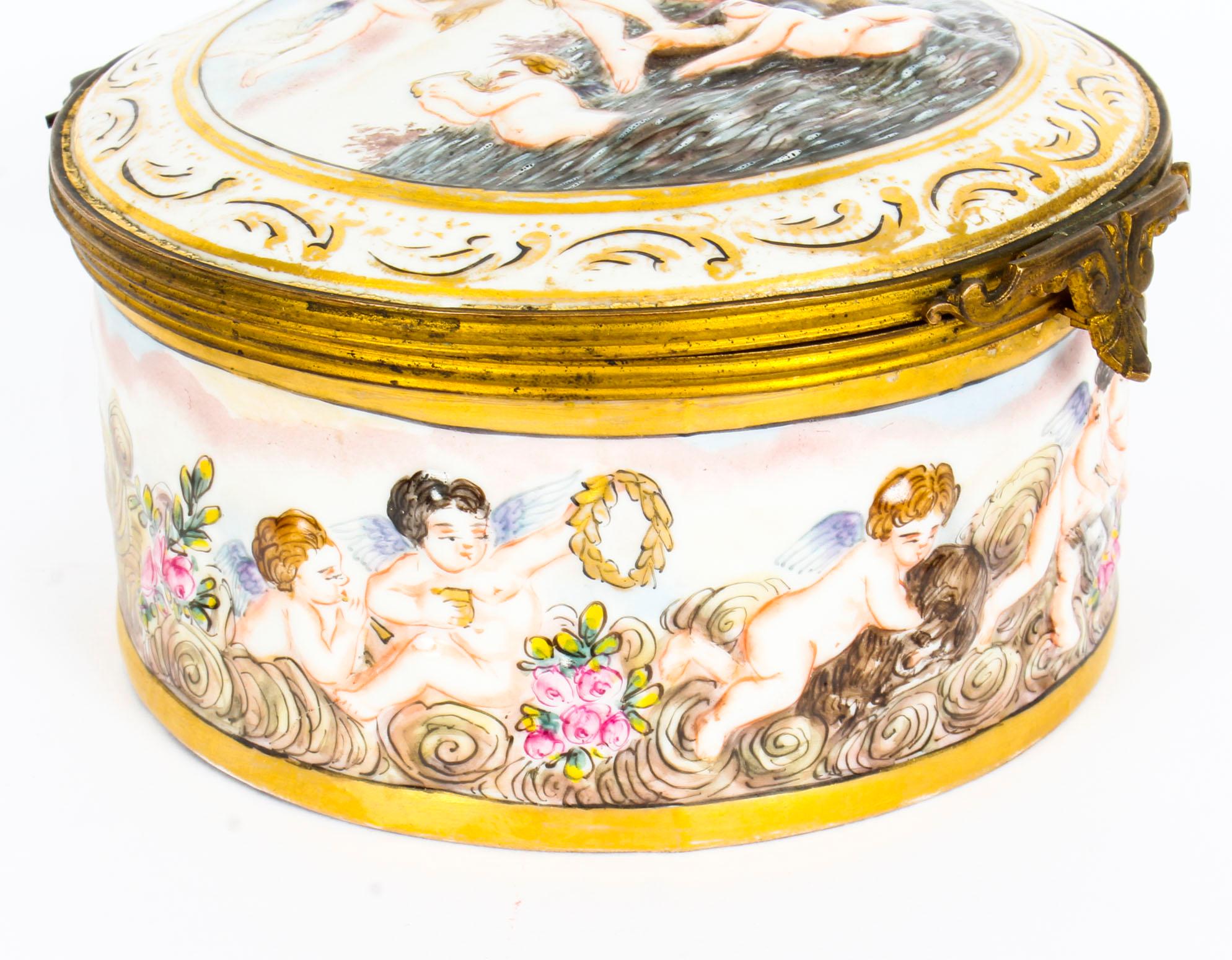 Antique Italian Capodimonte Porcelain Table Casket, 19th Century 2
