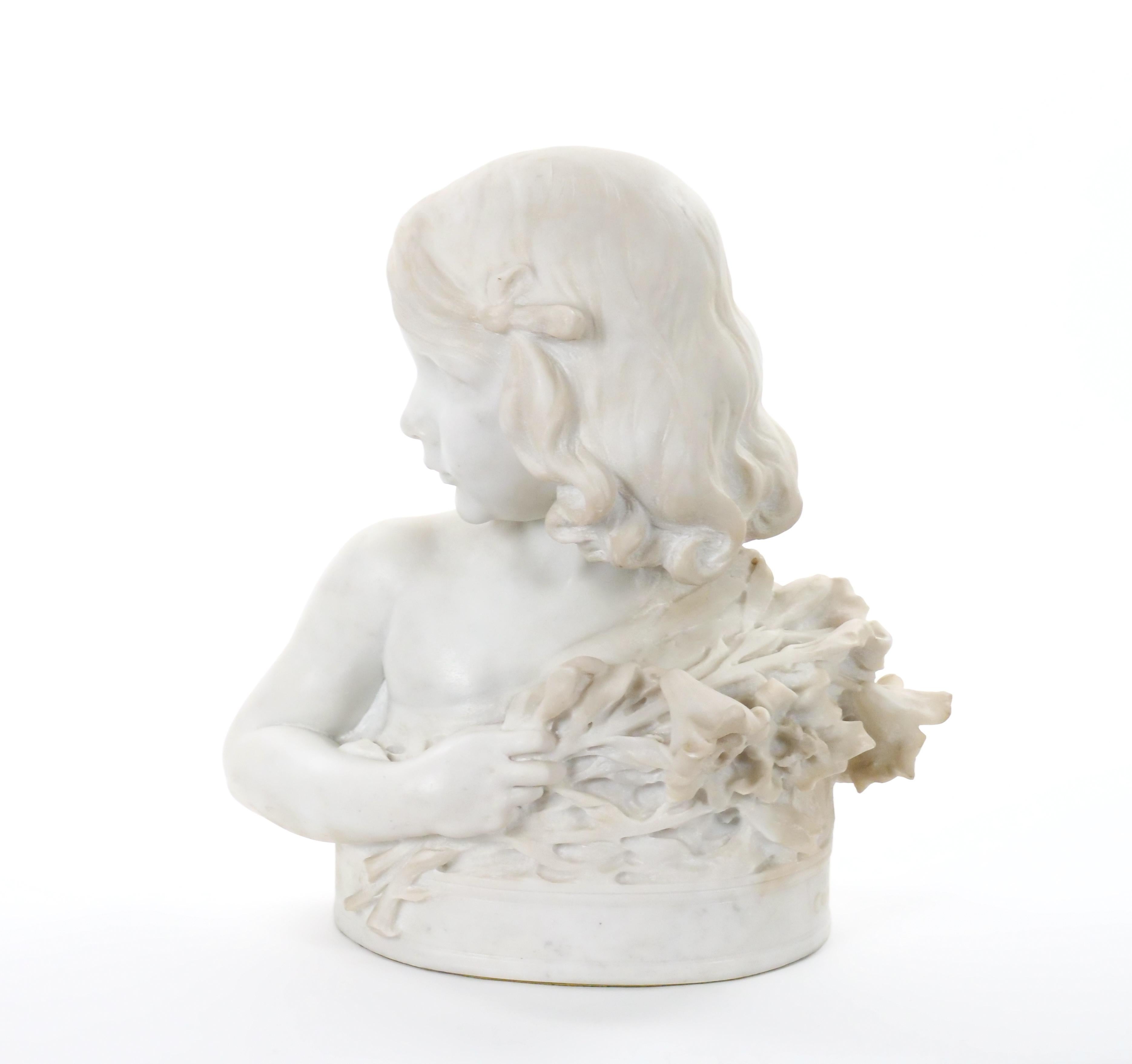Ancien portrait en marbre de Carrare d'une jeune fille par Pietro Canonica en vente 7
