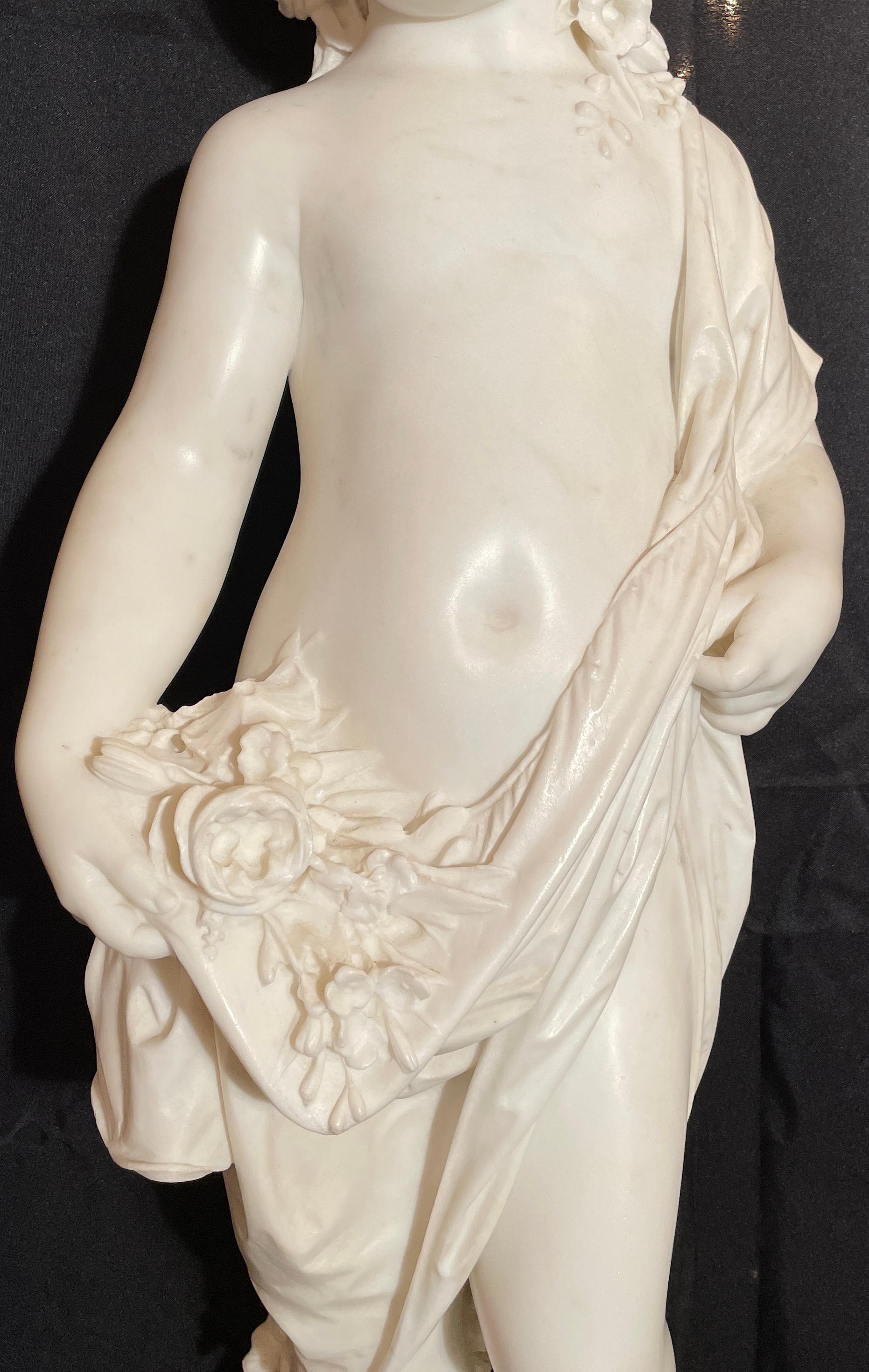 Sculpture italienne ancienne en marbre de Carrare par Raffaello Romanelli, vers 1890 en vente 2