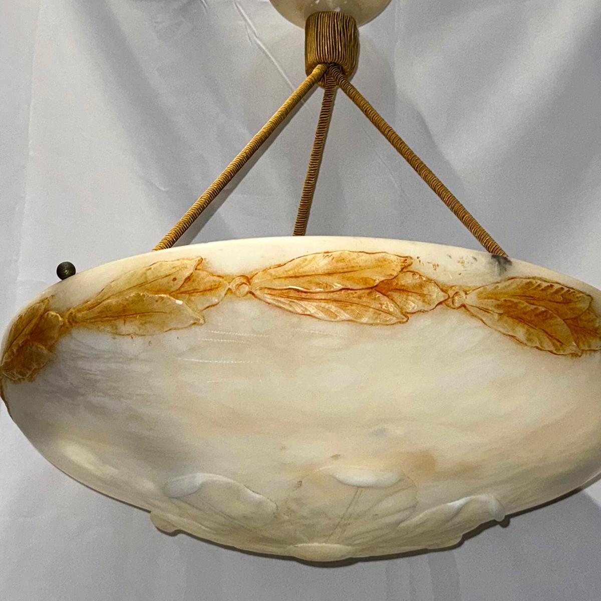 Antique Italian Carved Alabaster Fixture In Good Condition For Sale In New York, NY