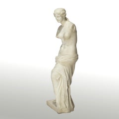 Antique Italian Carved Carrara Marble Full Figure Venus De Milo Sculpture 19th C