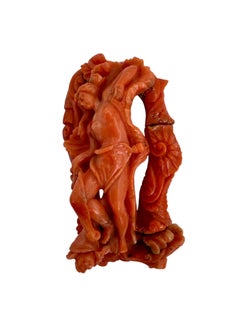 Antique Italian Carved Coral Brooch/Pin, Late 18th–Early 19th Century