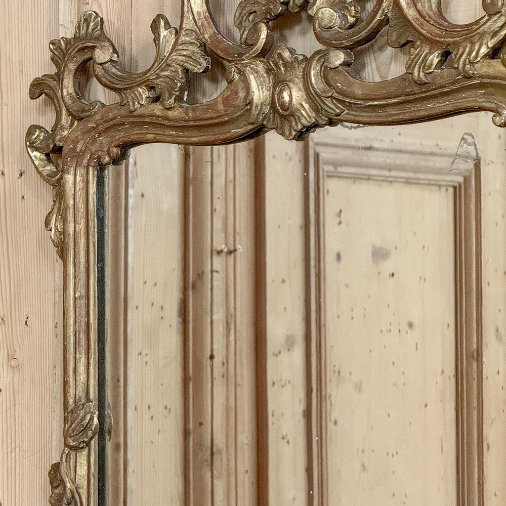 Antike italienische geschnitzt Giltwood Rokoko-Stil Spiegel im Angebot 5