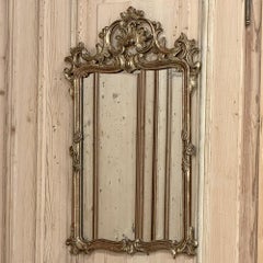 Antique Italian Carved Giltwood Rococo Style Mirror