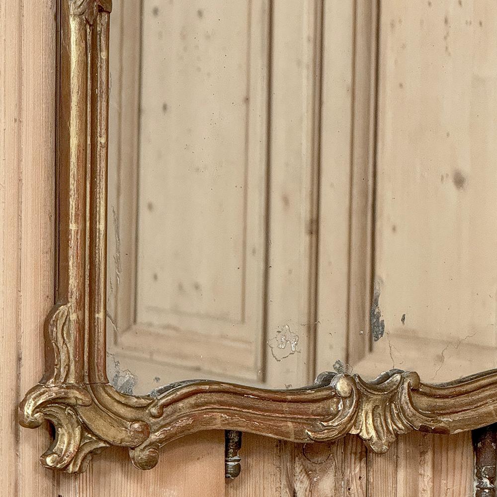 Antike italienische geschnitzt Giltwood Rokoko-Stil Spiegel im Angebot 1