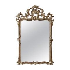 Antique Italian Carved Giltwood Rococo Style Mirror