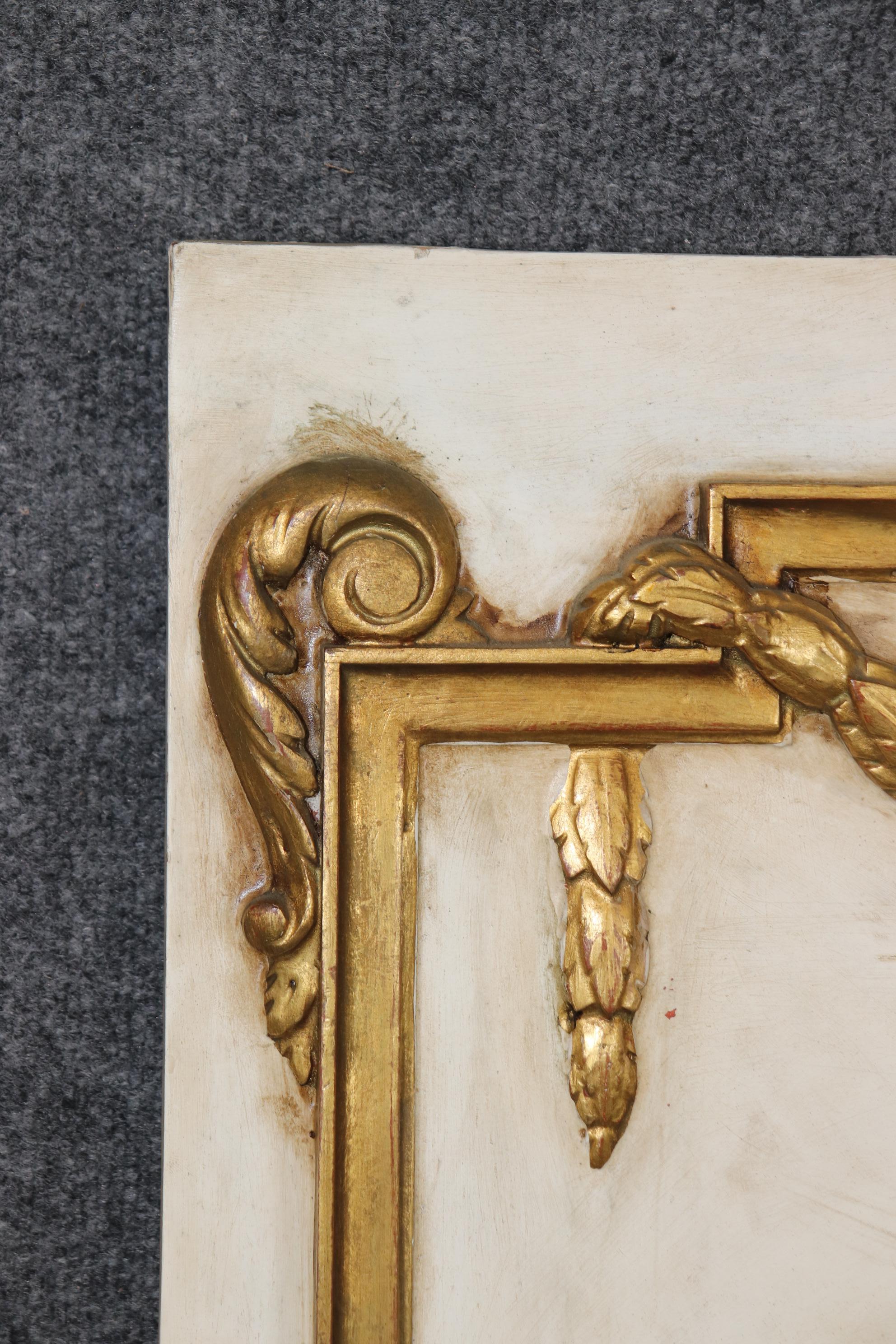 Antike italienische geschnitzt Gold vergoldet und Creme Farbe dekoriert Trumeau Spiegel im Angebot 3