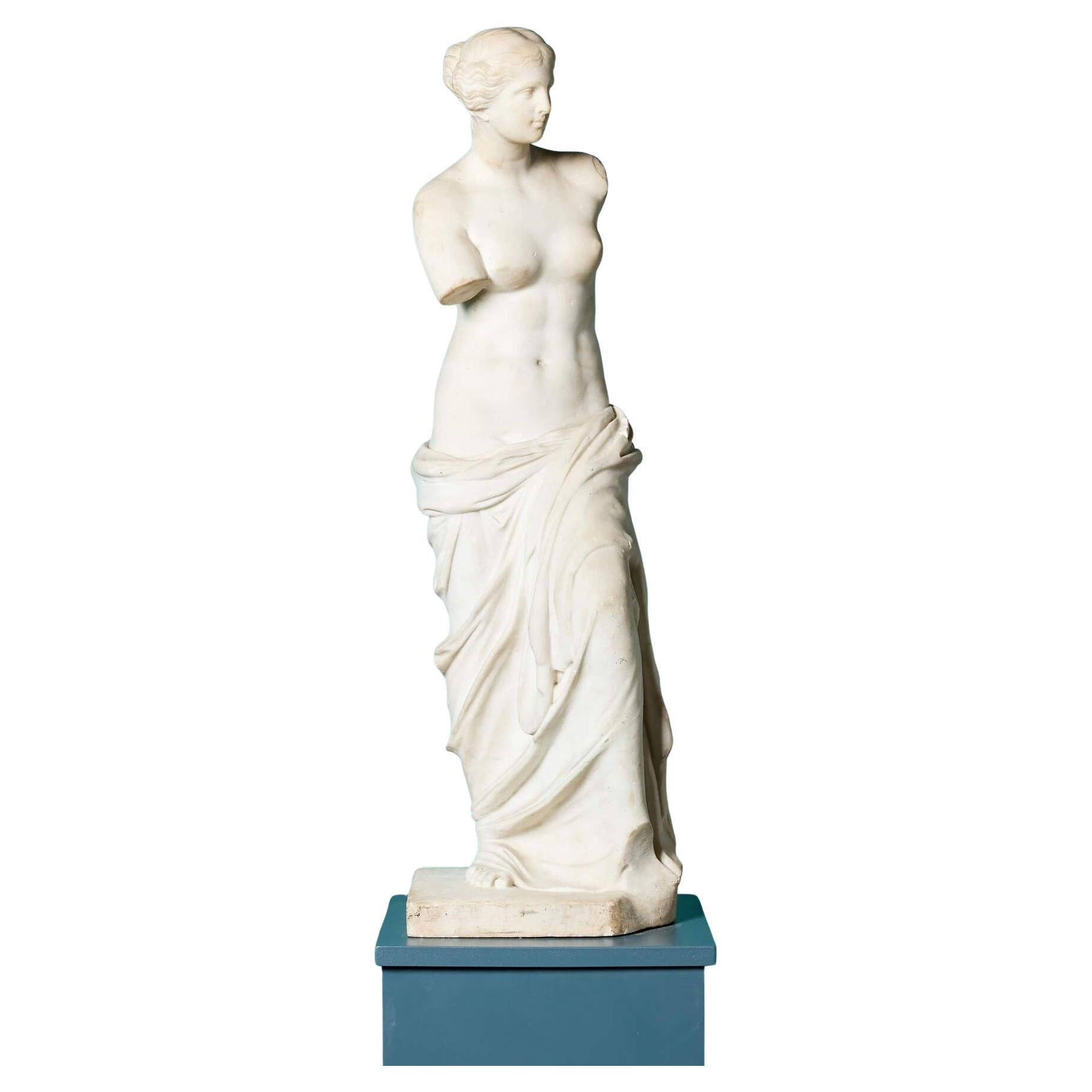 Antigua escultura italiana de mármol tallado de Venus de Milo Escultura