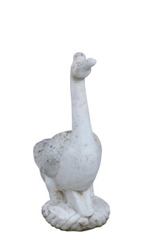 Vintage Italian Carved Marble Stone Goose Geese Bird Garden Sculpture Statue 24"