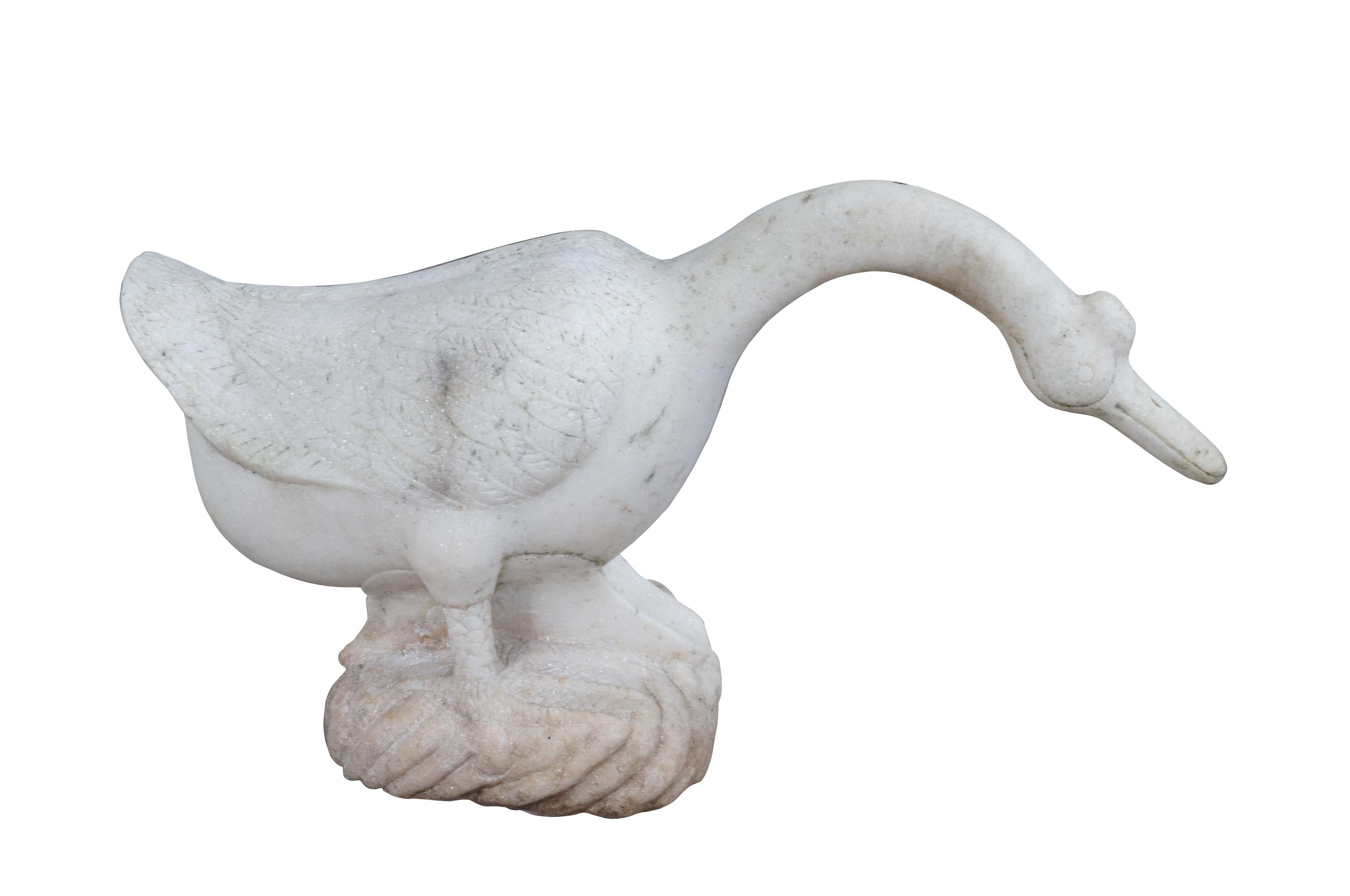 Antique Italian Carved Marble Stone Goose Geese Bird Garden Sculpture Statue 25
