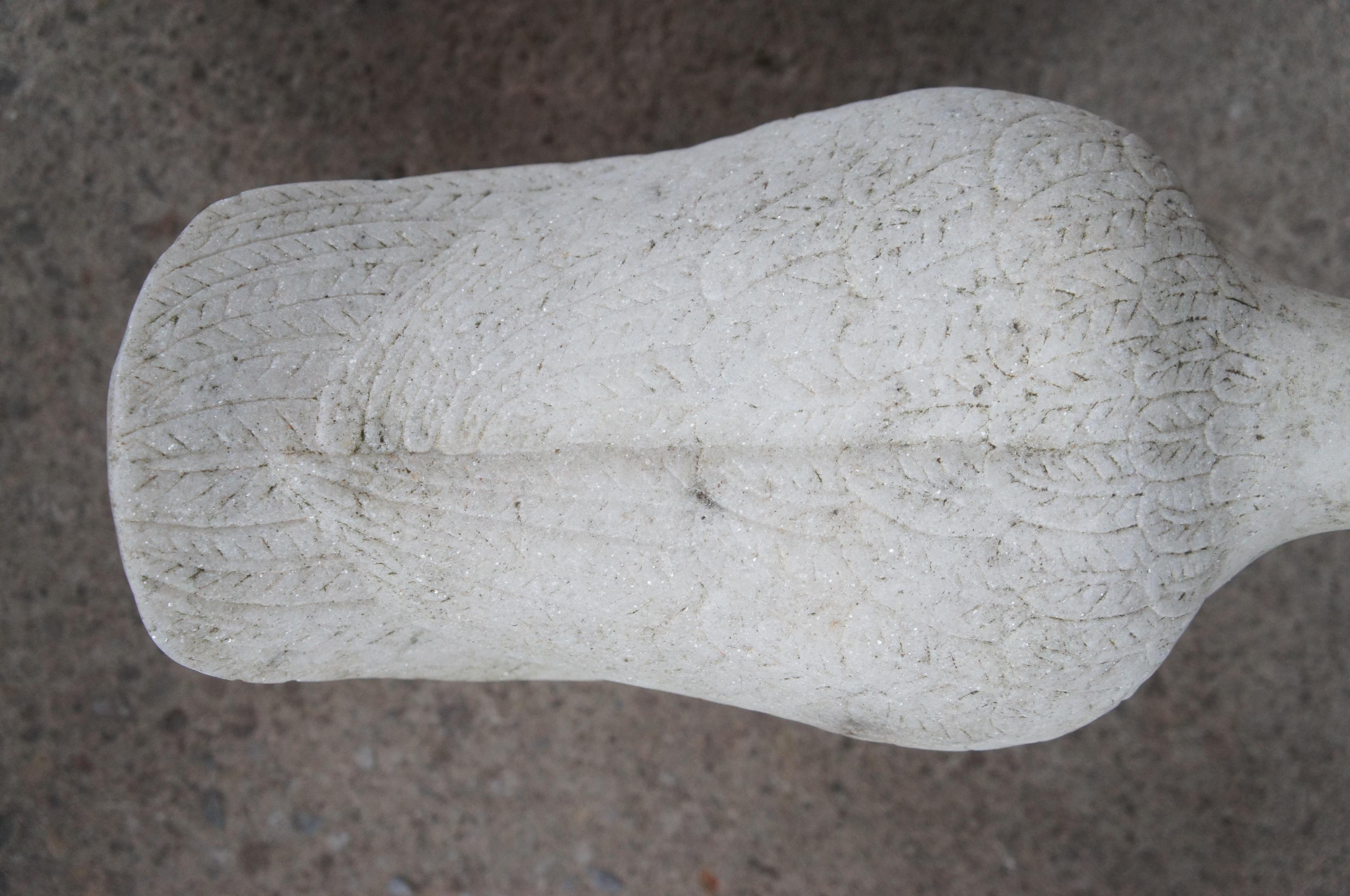 Antique Italian Carved Marble Stone Goose Geese Bird Garden Sculpture Statue 25