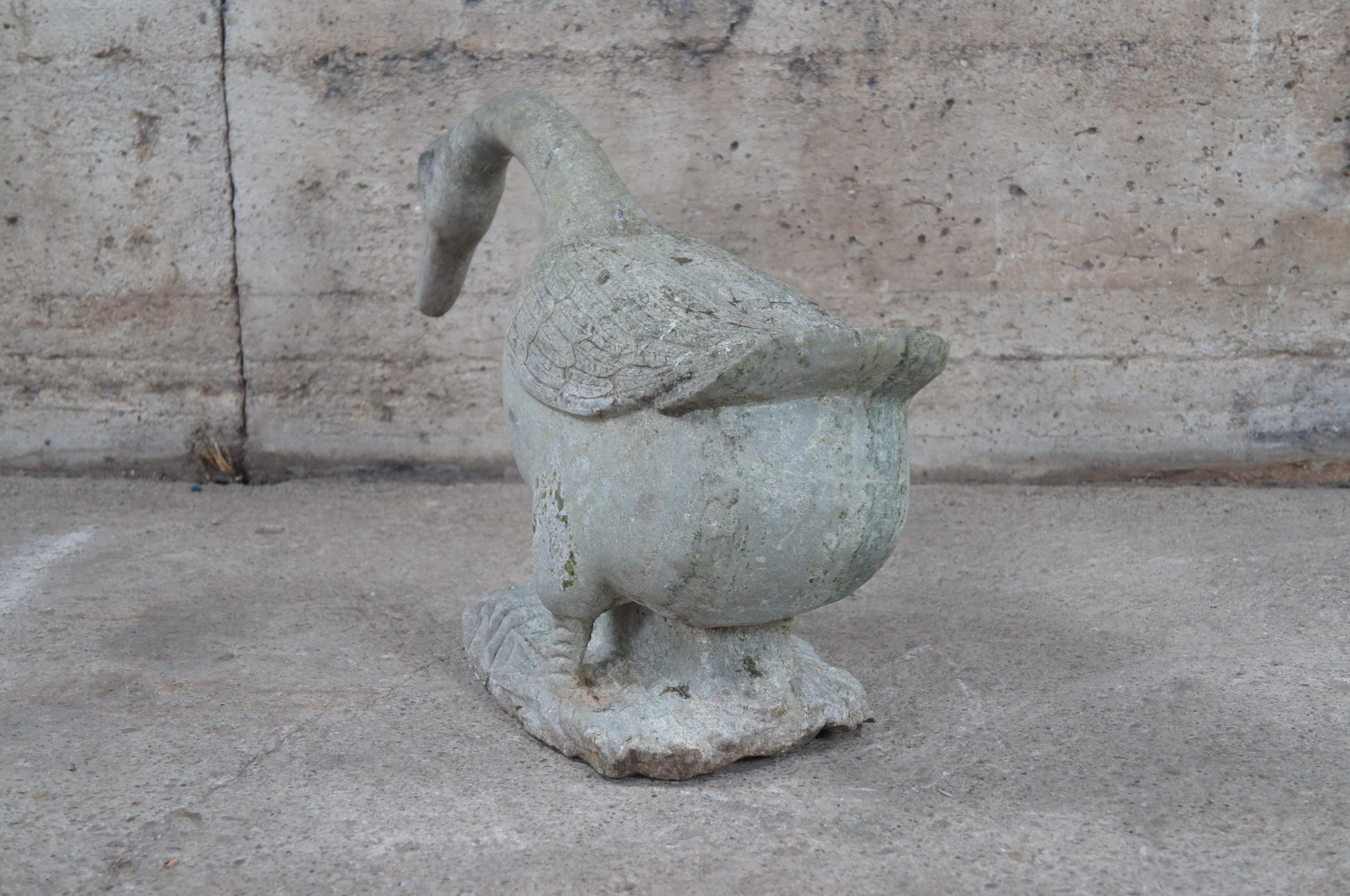 Antique Italian Carved Stone Goose Geese Bird Garden Sculpture Statue 24