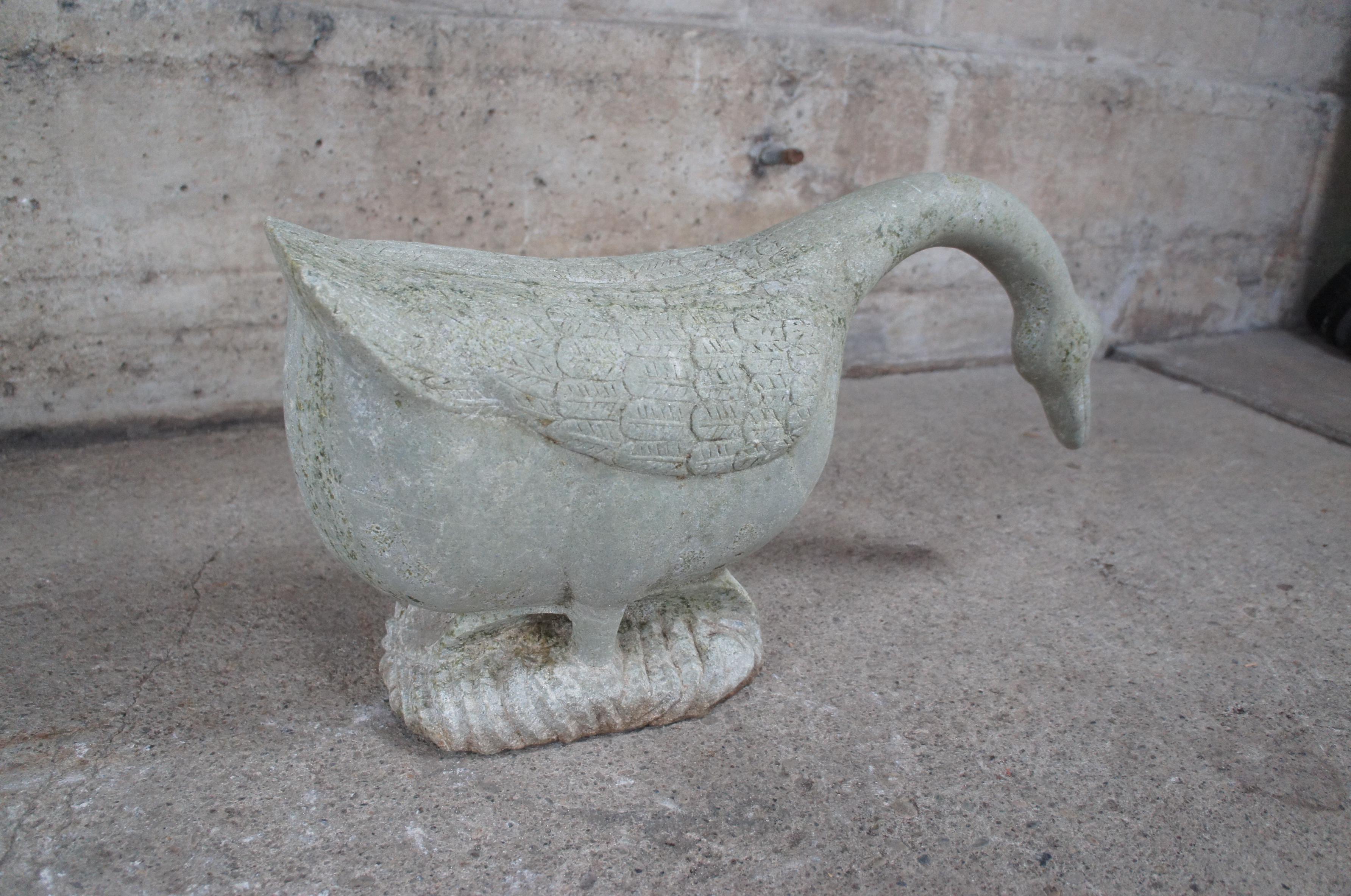 Antike italienische geschnitzte Stein Gänseblümchen Vogel Garten-Skulptur Statue 24