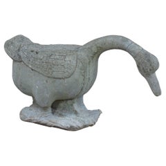 Antike italienische geschnitzte Stein Gänseblümchen Vogel Garten-Skulptur Statue 24"