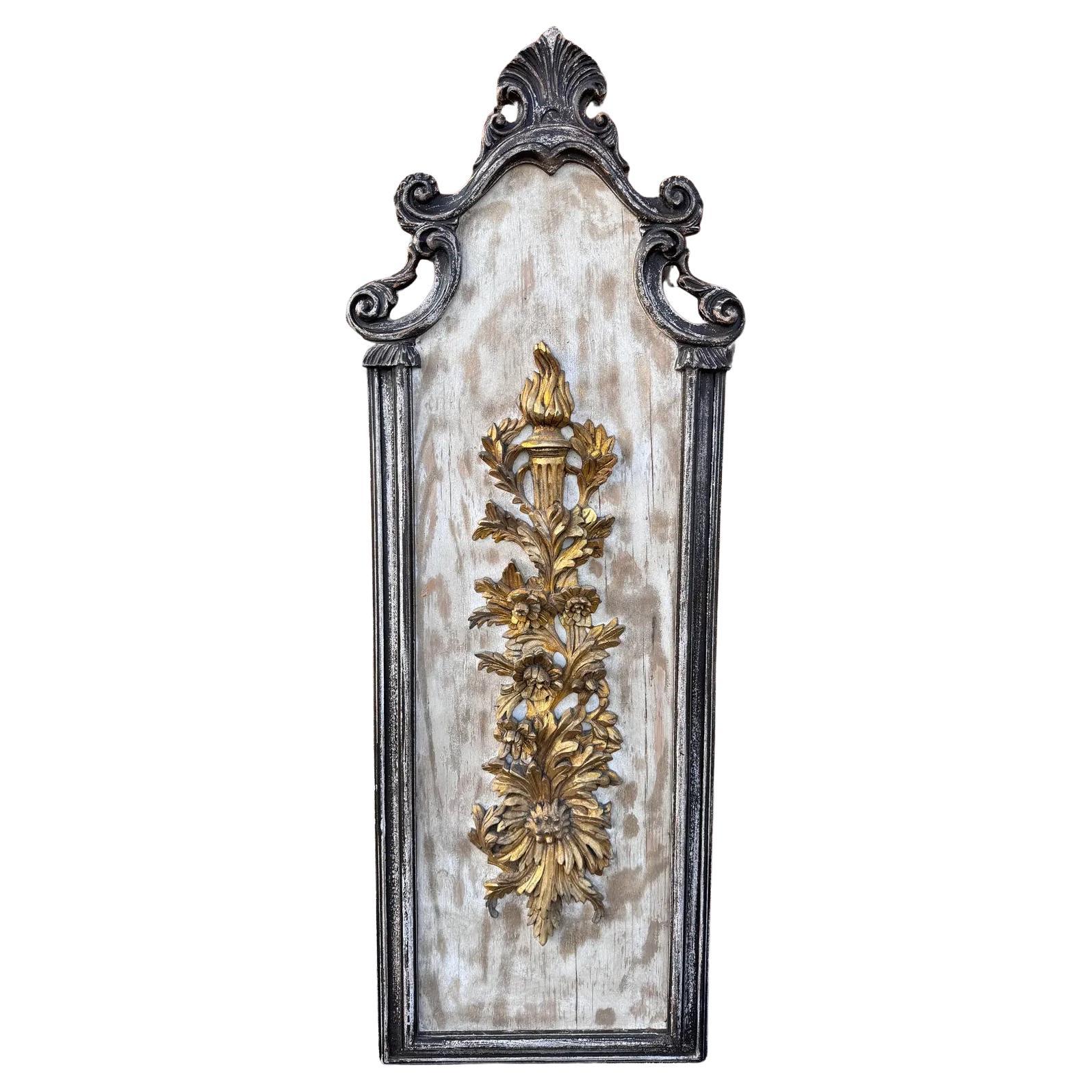Antique Italian Carved Wall Panel