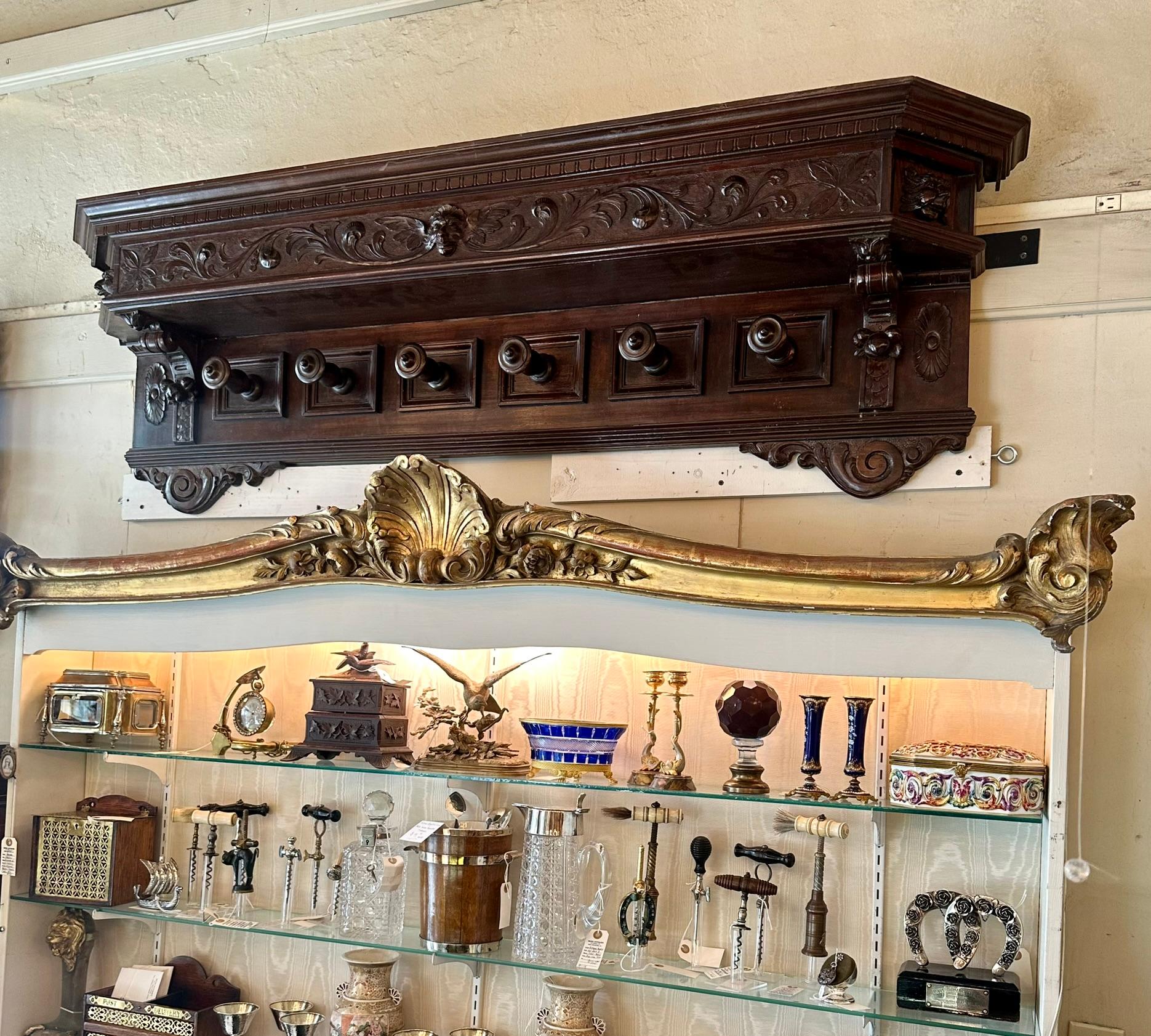 Antique Italian Carved Walnut Hanging Coat Rack, Circa 1880-1890. For Sale 4