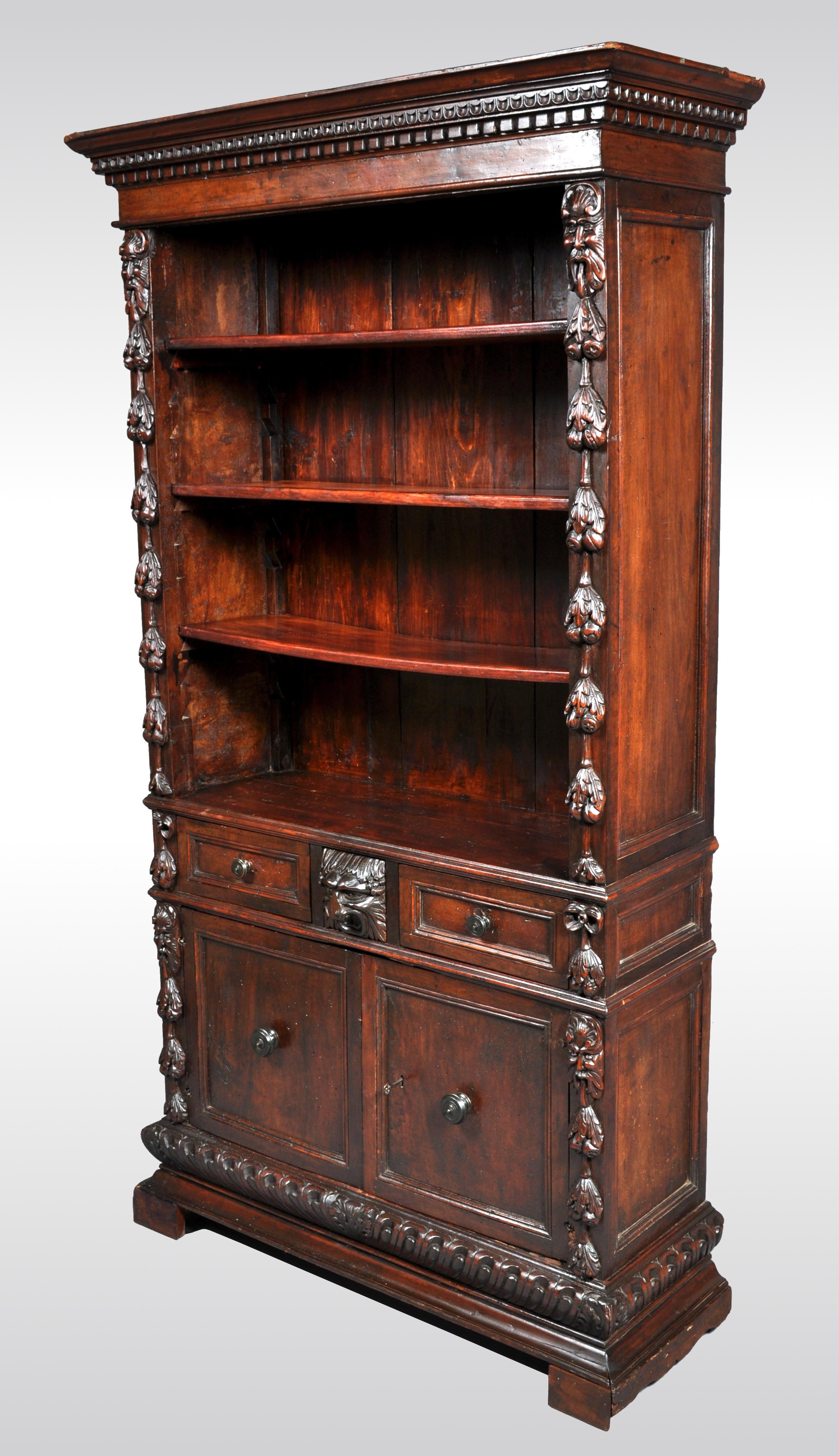 carved bookcase