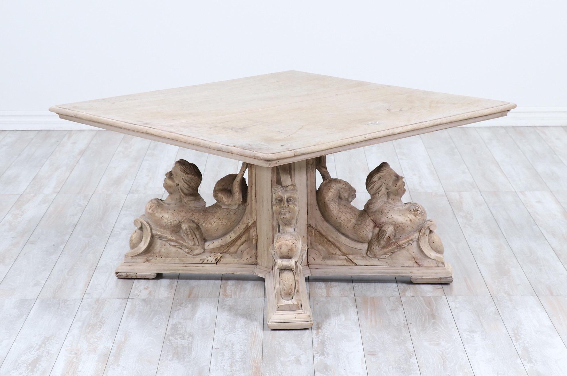 Baroque Antique Italian Carved Wood Coffee Table