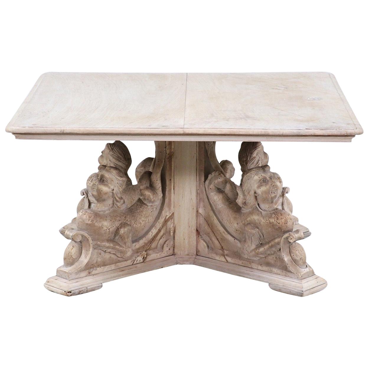 Antique Italian Carved Wood Coffee Table