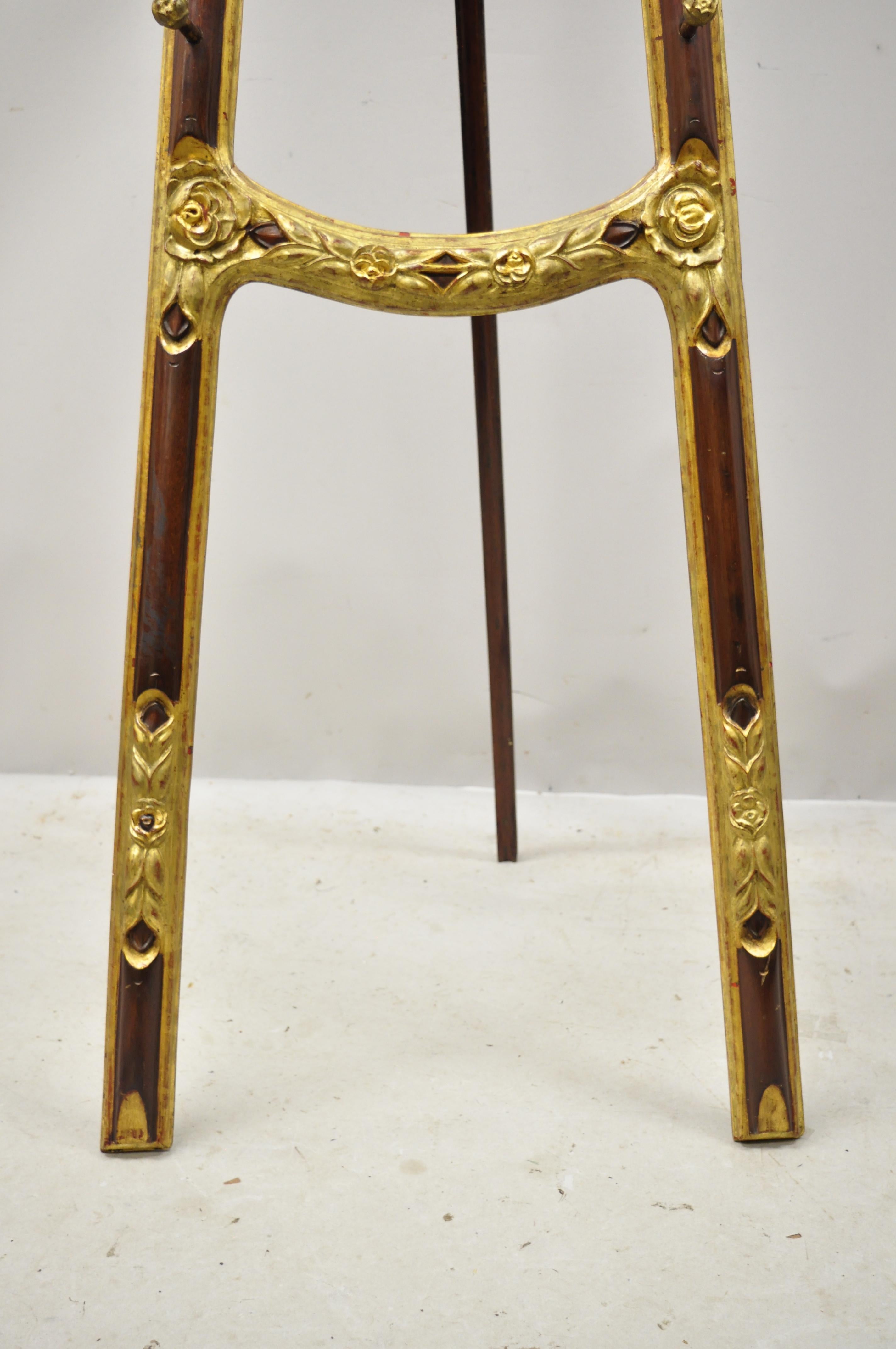 Rococo Antique Italian Carved Wood Easel Gold Gilt French Art Painting Stand Display