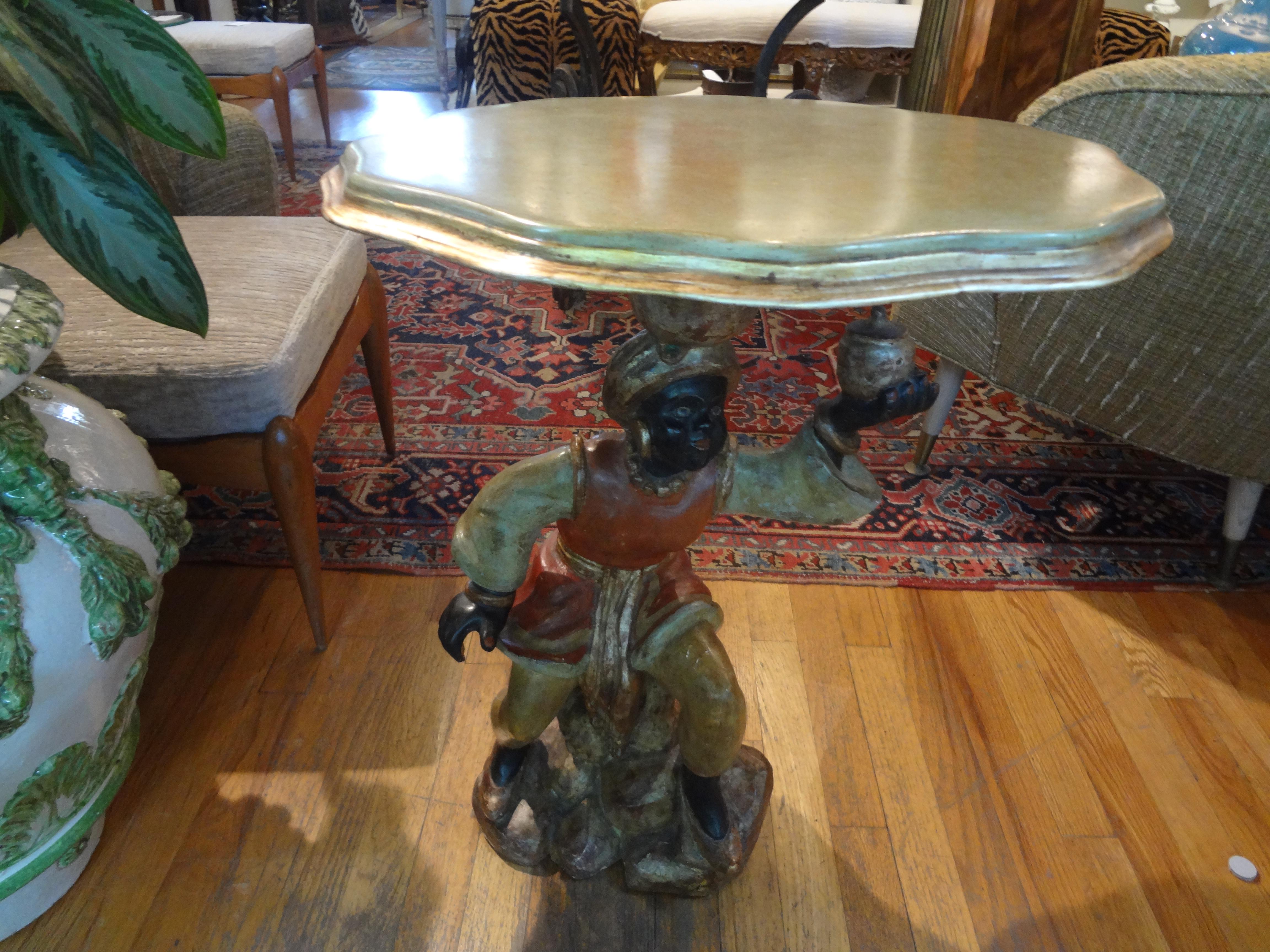 Antique Italian Carved Wood Orientalist Table For Sale 4
