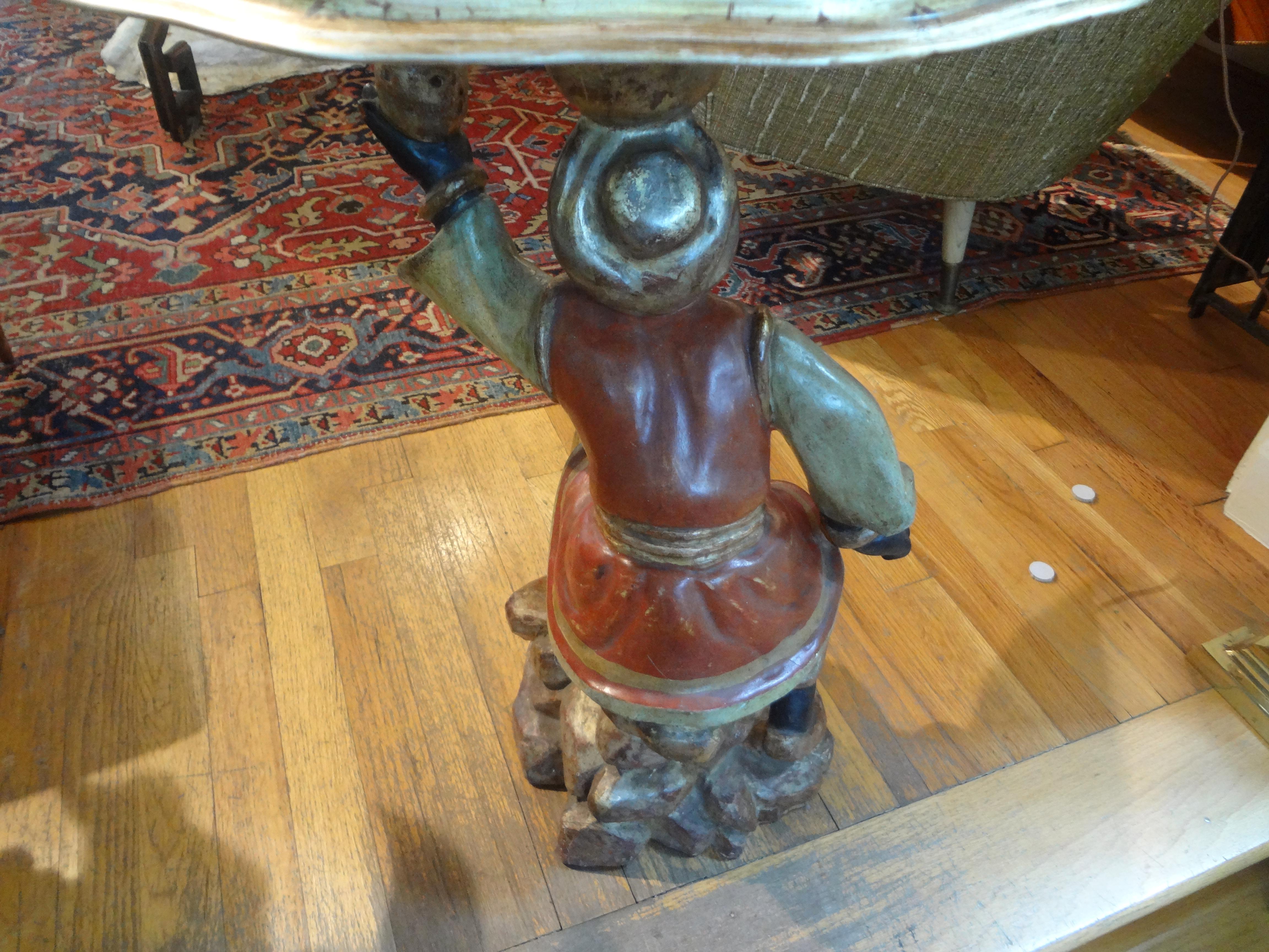 Antique Italian Carved Wood Orientalist Table For Sale 3