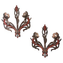 Antique Italian Carved Wood Sconces