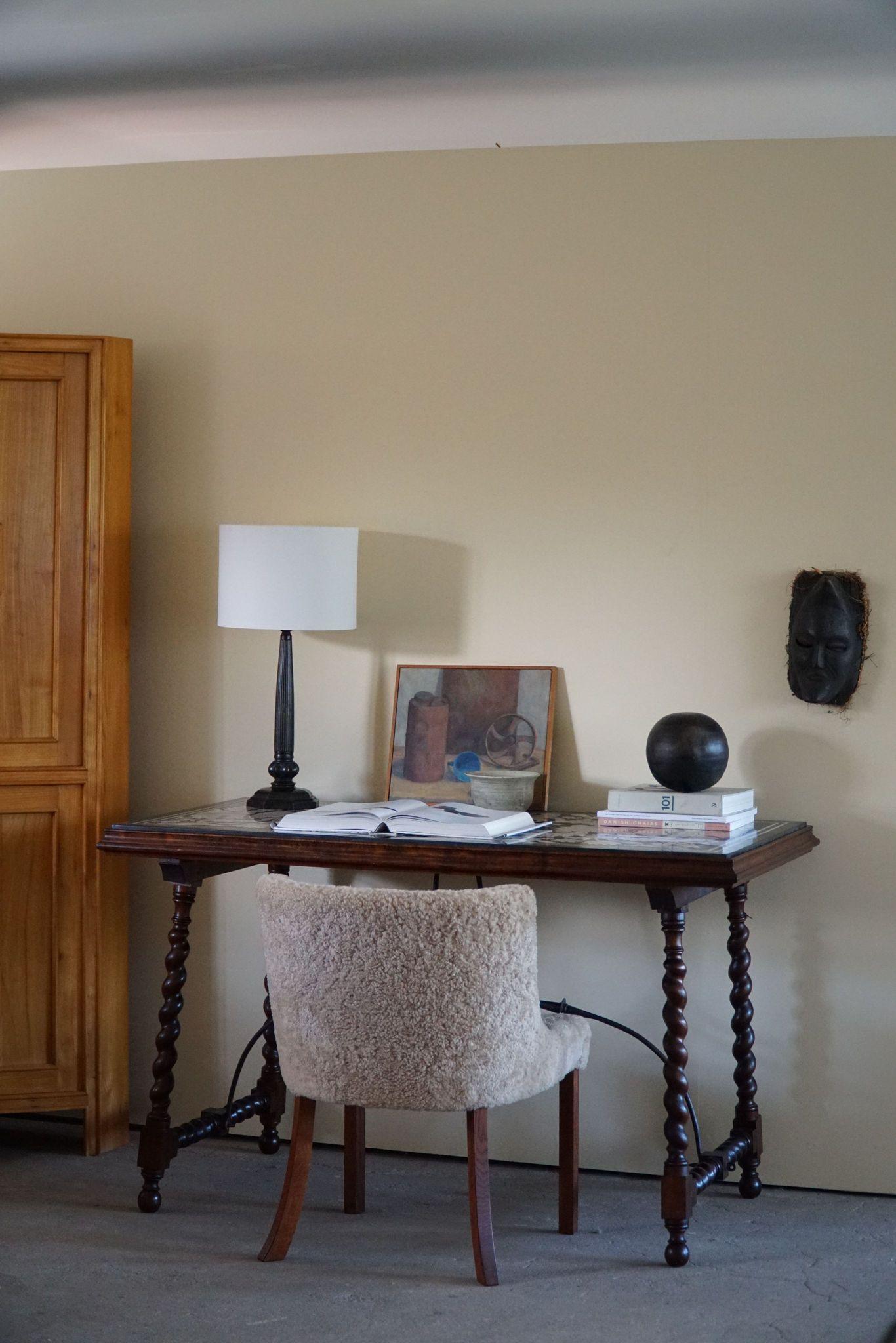 Antique Italian Center / Desk Table, Walnut & Marble, Naples, 19th Century For Sale 16