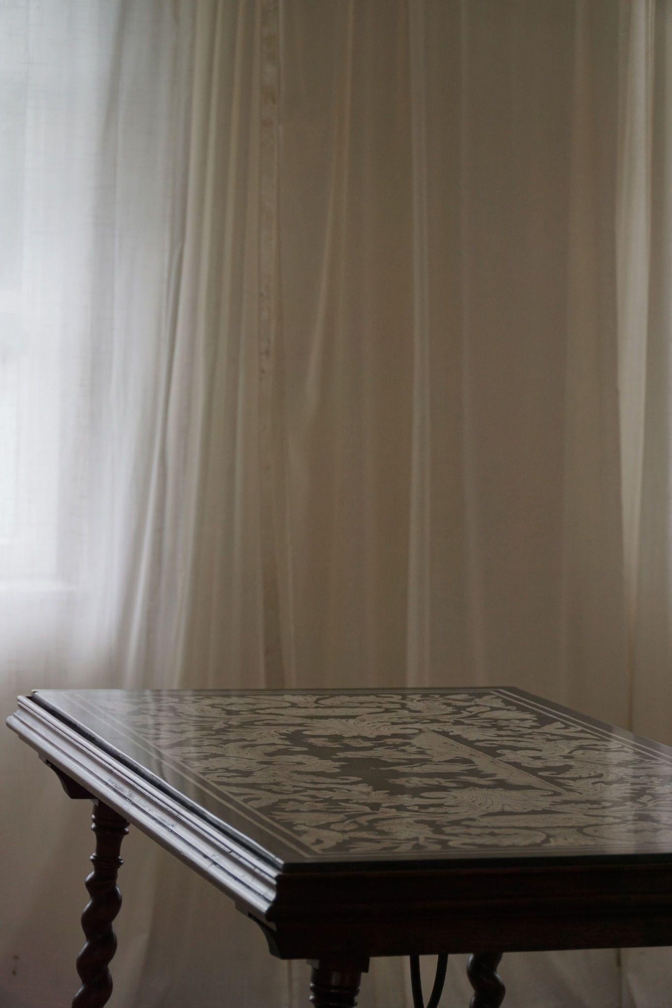 Antique Italian Center / Desk Table, Walnut & Marble, Naples, 19th Century For Sale 5